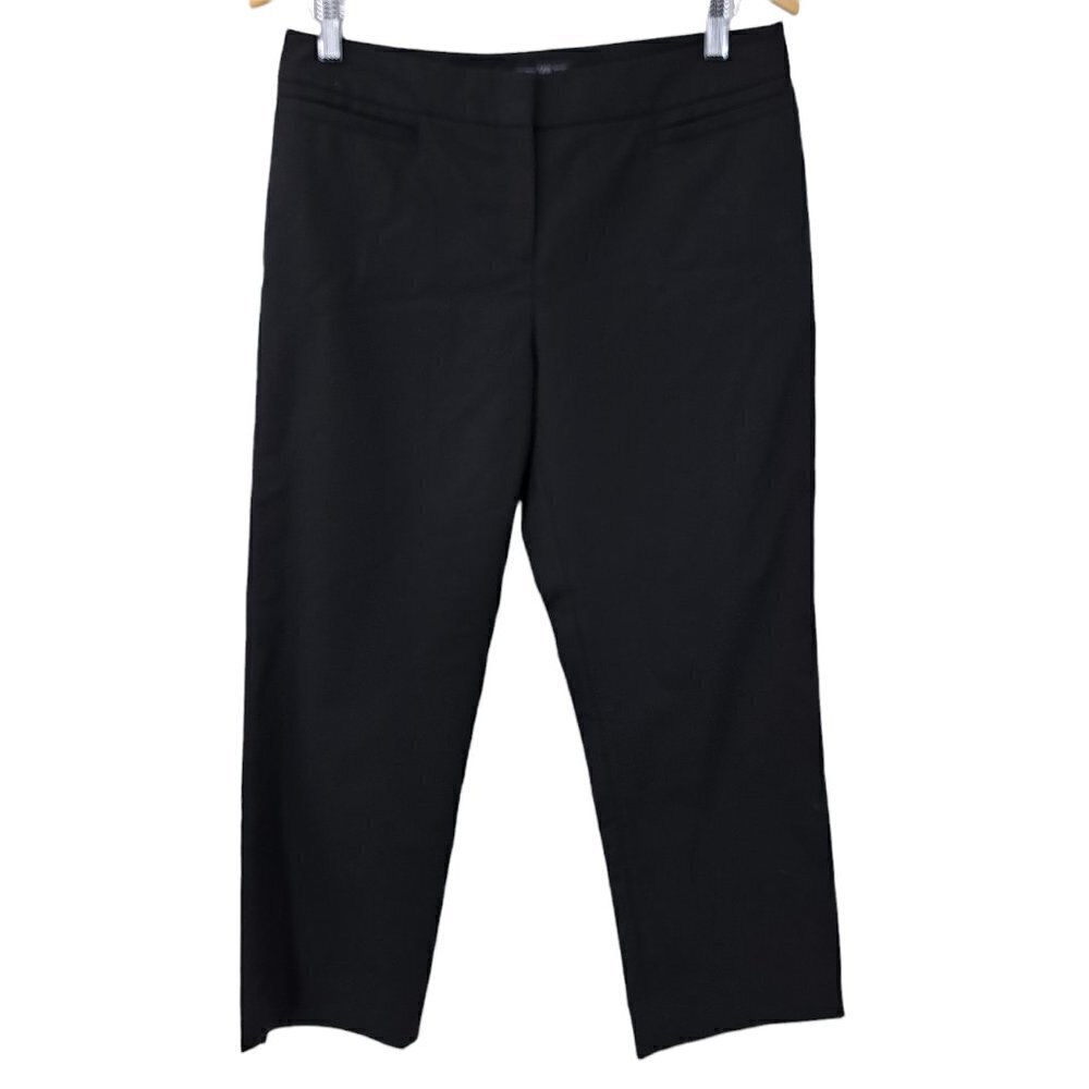 Lafayette 148 Classic Black Dress Pants Size 6 Trouser Cropped Ankle Stretch
